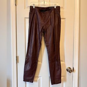 BlankNYC burgundy faux leather pants